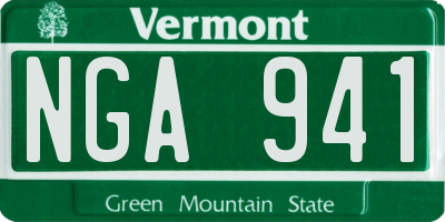 VT license plate NGA941