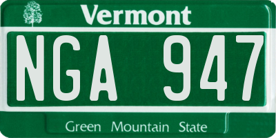 VT license plate NGA947