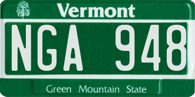 VT license plate NGA948