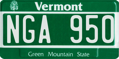 VT license plate NGA950