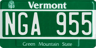VT license plate NGA955
