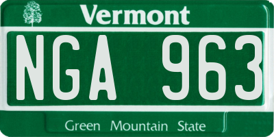 VT license plate NGA963