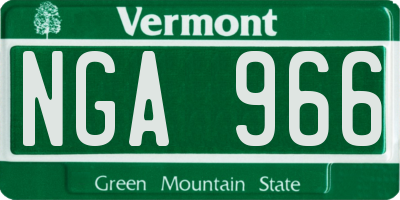 VT license plate NGA966