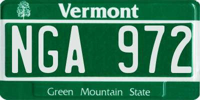 VT license plate NGA972