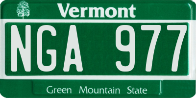 VT license plate NGA977