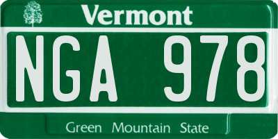 VT license plate NGA978