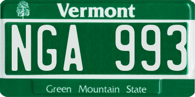 VT license plate NGA993