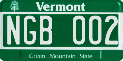 VT license plate NGB002