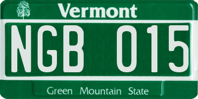 VT license plate NGB015