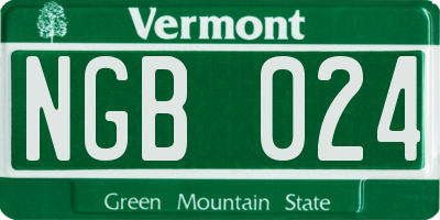 VT license plate NGB024