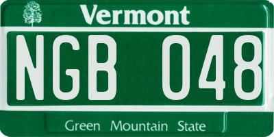 VT license plate NGB048