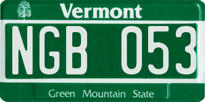 VT license plate NGB053