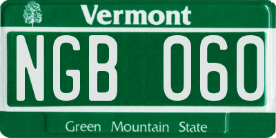 VT license plate NGB060