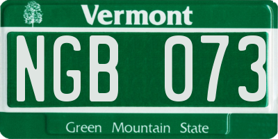 VT license plate NGB073