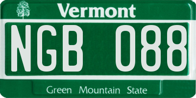 VT license plate NGB088