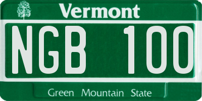 VT license plate NGB100