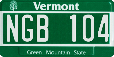 VT license plate NGB104