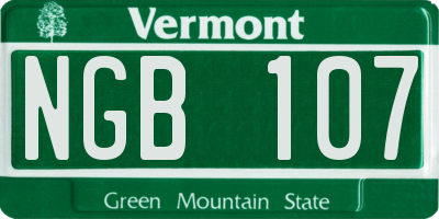 VT license plate NGB107