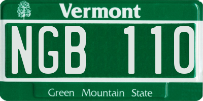 VT license plate NGB110