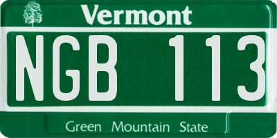 VT license plate NGB113