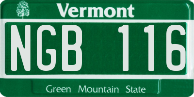 VT license plate NGB116