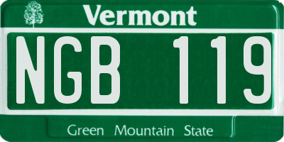 VT license plate NGB119
