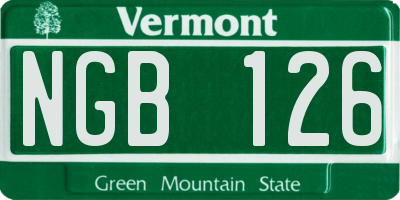 VT license plate NGB126