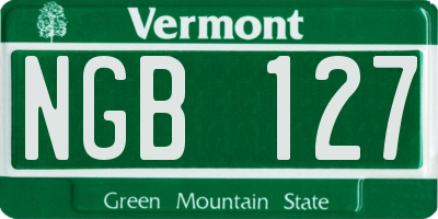 VT license plate NGB127