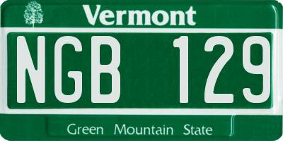 VT license plate NGB129