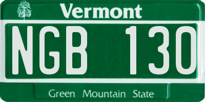 VT license plate NGB130