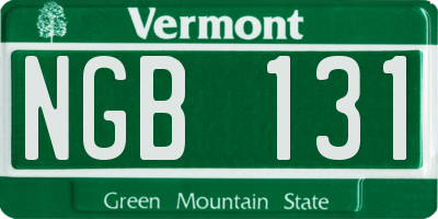 VT license plate NGB131