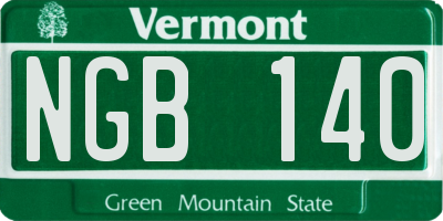 VT license plate NGB140