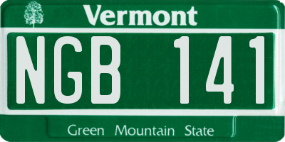VT license plate NGB141