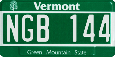 VT license plate NGB144