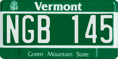 VT license plate NGB145