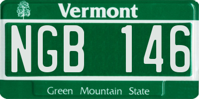 VT license plate NGB146