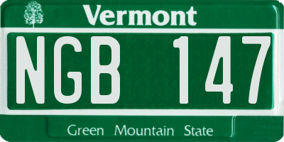 VT license plate NGB147