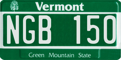 VT license plate NGB150