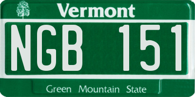 VT license plate NGB151