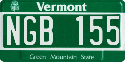 VT license plate NGB155