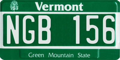 VT license plate NGB156