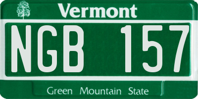 VT license plate NGB157