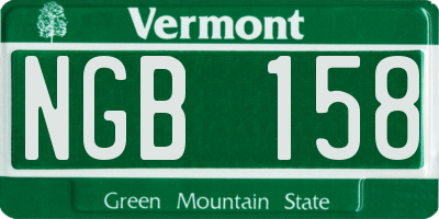 VT license plate NGB158