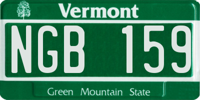 VT license plate NGB159