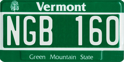VT license plate NGB160