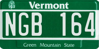 VT license plate NGB164