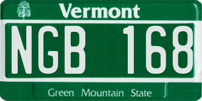 VT license plate NGB168