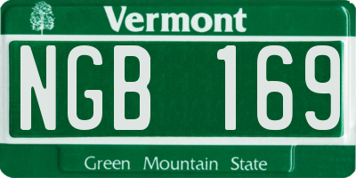 VT license plate NGB169