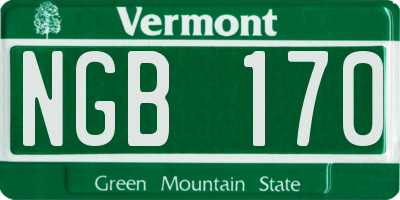 VT license plate NGB170