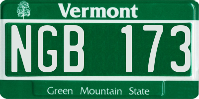 VT license plate NGB173